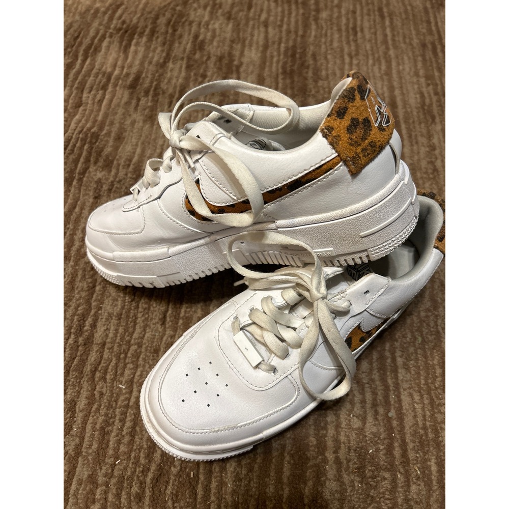 Nike Aif Force Pixel 1 Leopard Accent Casual Fashion Sneakers Women's Size 8